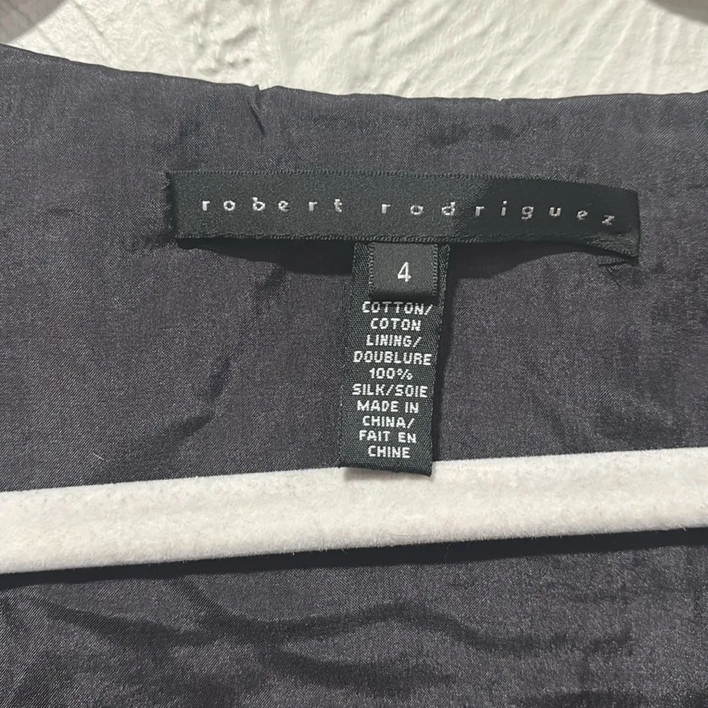 Robert Rodriguez Black Silk Ruffle Tiered Scoop Neck Sleeveless Mini Dress Sz 4 - Image 2