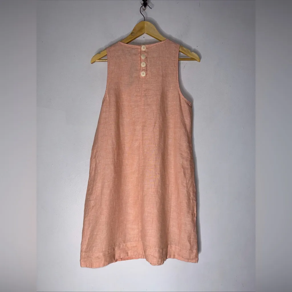 NWT J Crew Light Orange Linen Shift Dress Size Small‎ - Image 2