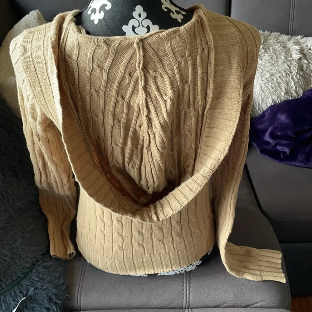 RALPH LAUREN POLO JEANS Tan Sweater with Hoodie - Image 4