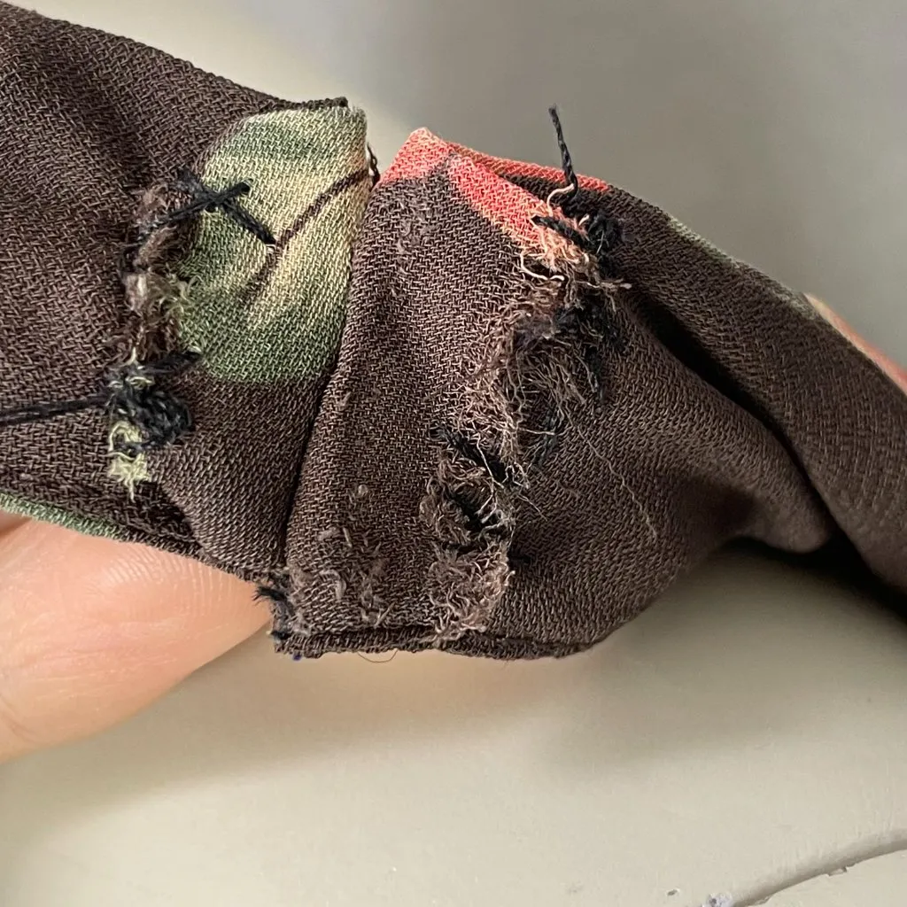 Jones New York Bias Cut Dress Silk Floral ALTERED V-Neck Women Flirty Brown Pink - Image 15