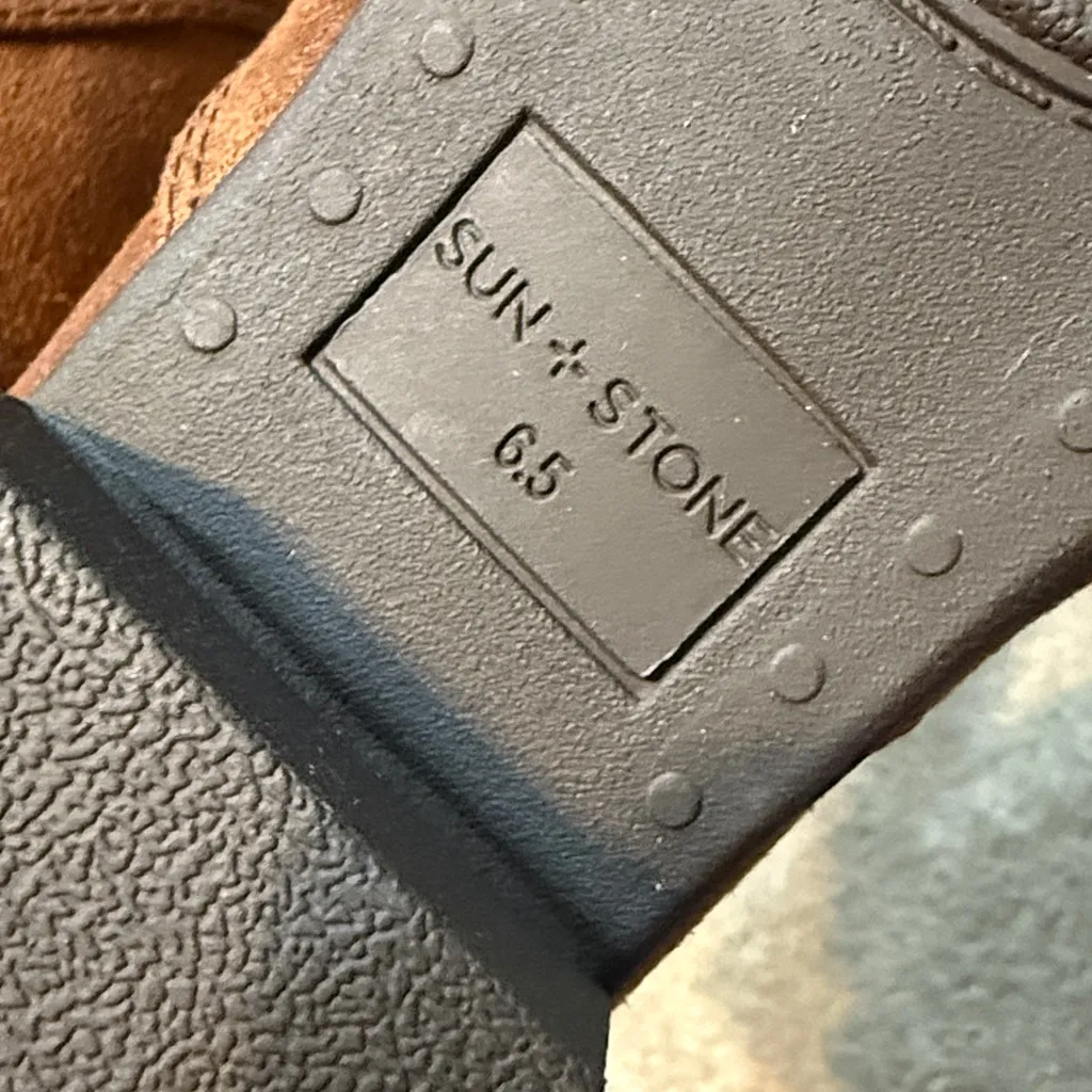 Sun + Stone Brown Side Zipper Ankle Boots Size 6.5 - Image 6