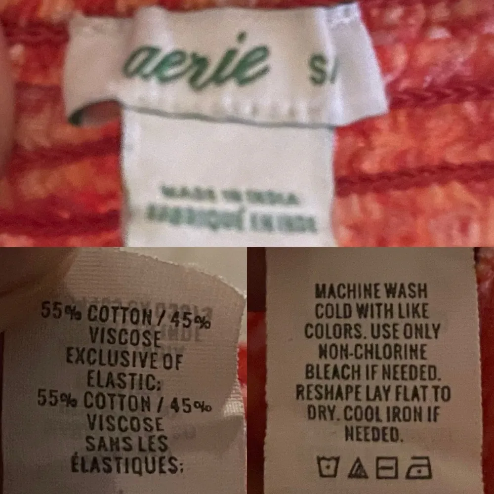 Aerie Women’s Shorts Orange Peach Smocked Waist Ditzy Floral Casual Size Small - Image 10