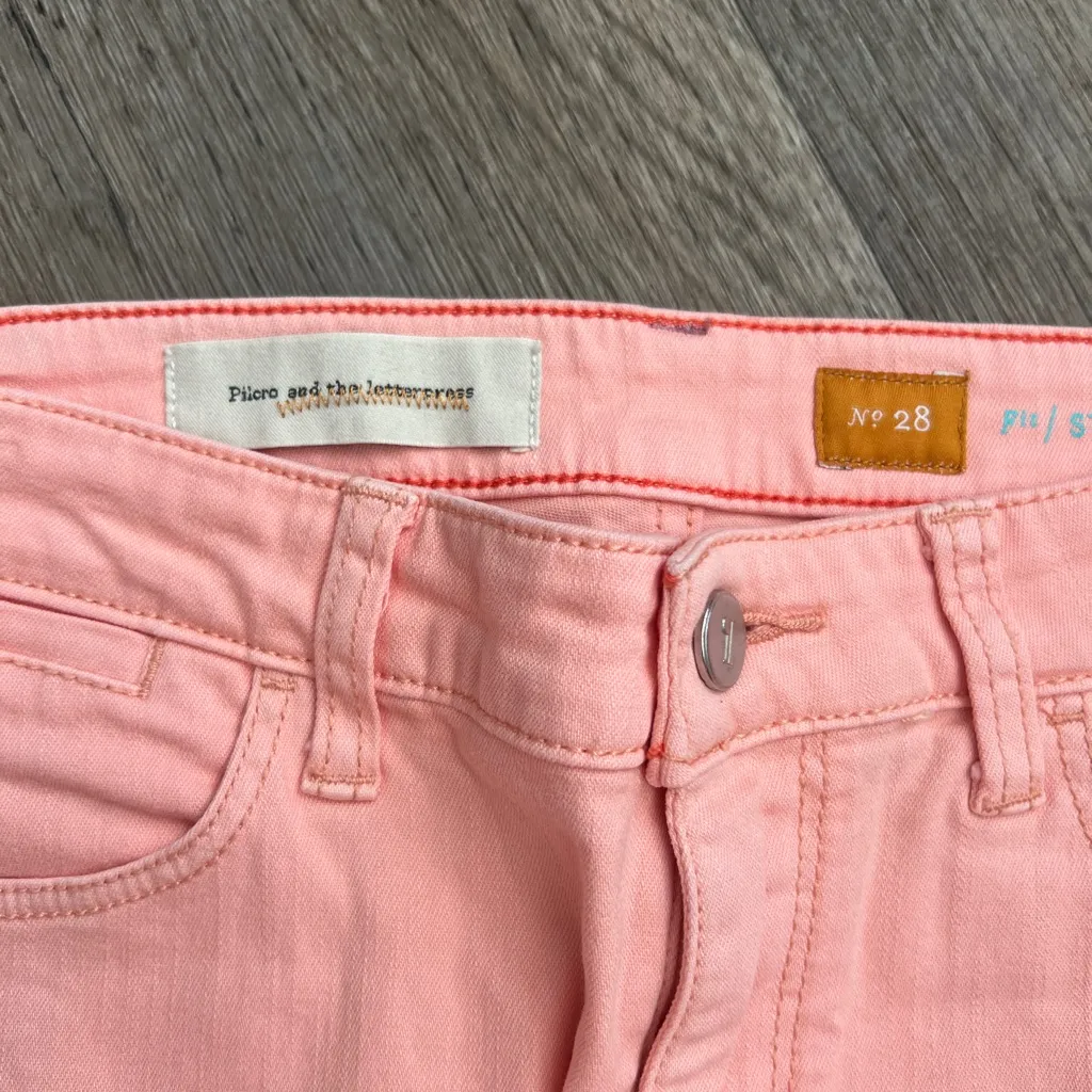 Pilcro and the letterpress stet pink Straight-Leg Pants size 28 - Image 8