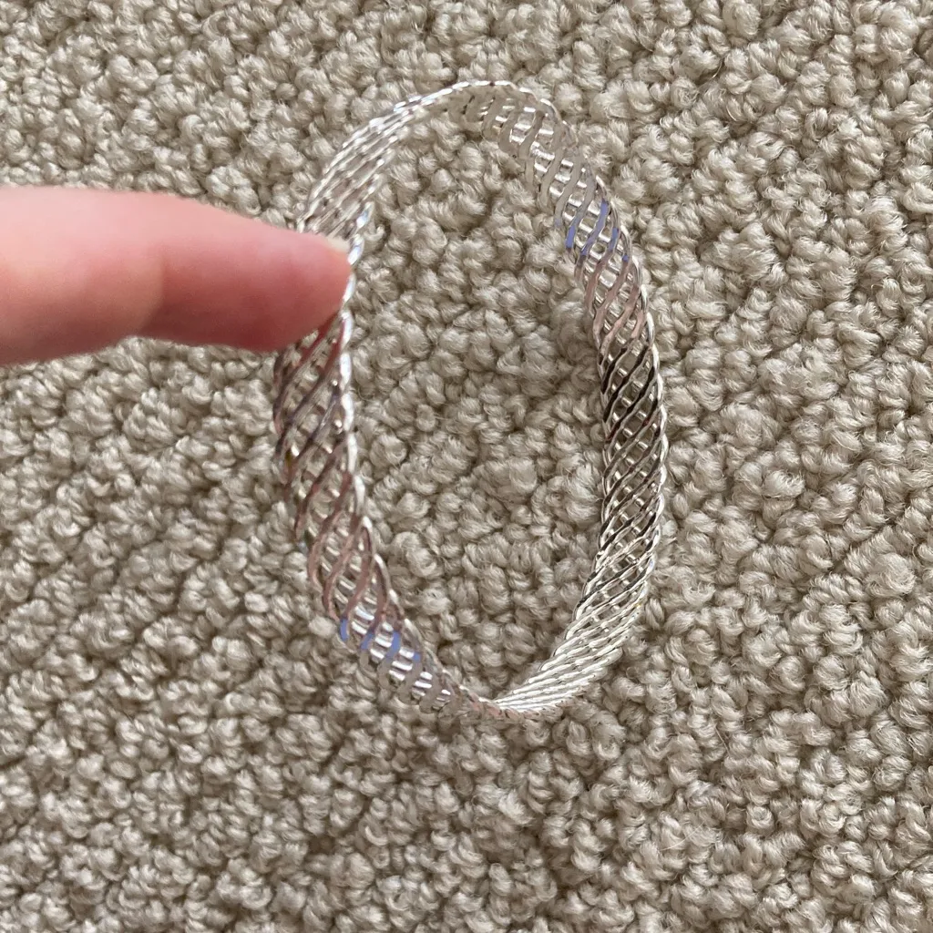 Silver Braided Bangle Bracelet or Arm Band *Slight Imperfection 2.5” Diameter - Image 4