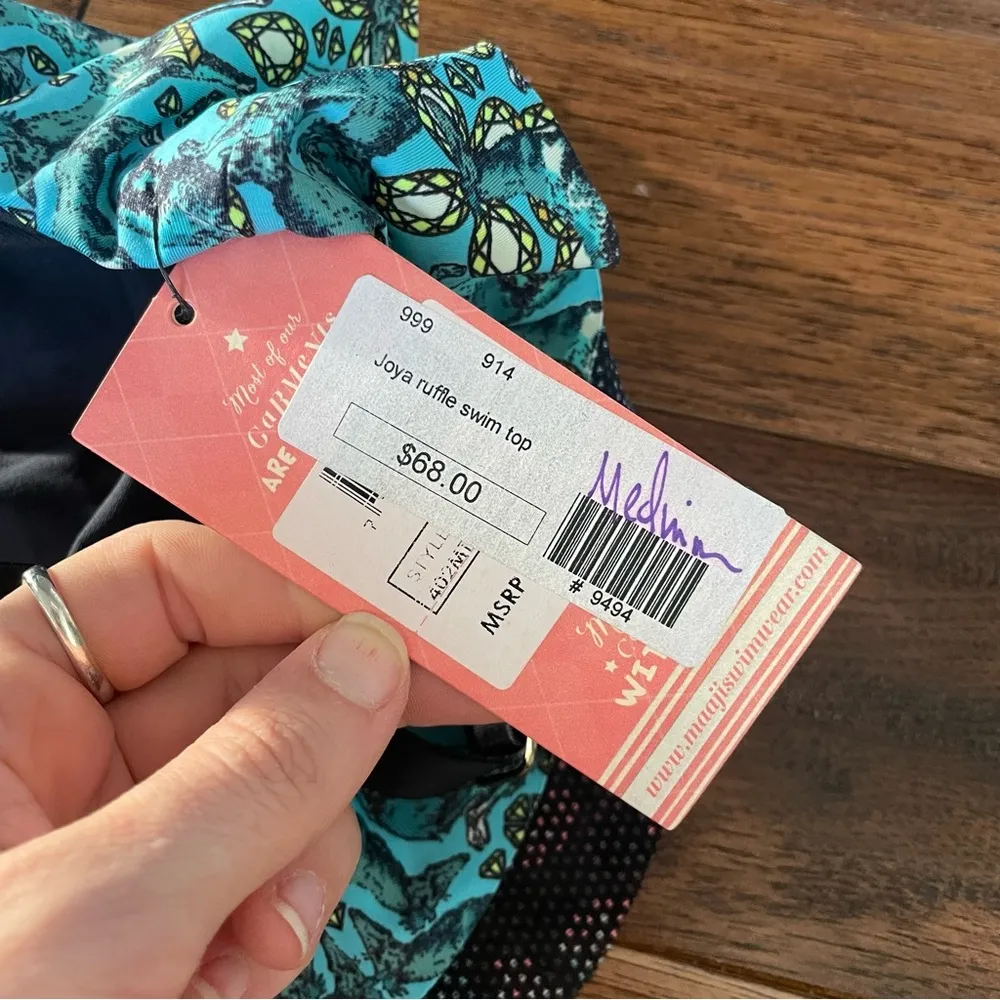 Maaji Royal Riders Cloudy Greyhounds Ruffle Bikini Top - Image 5