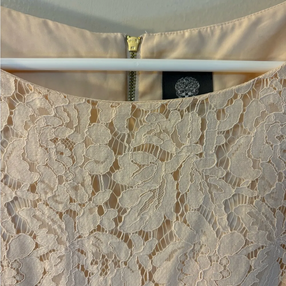 Vince Camuto 3/4 Length Sleeve Lace Dress Sz 6 Shirttail Hem Shift Dress… - Image 3