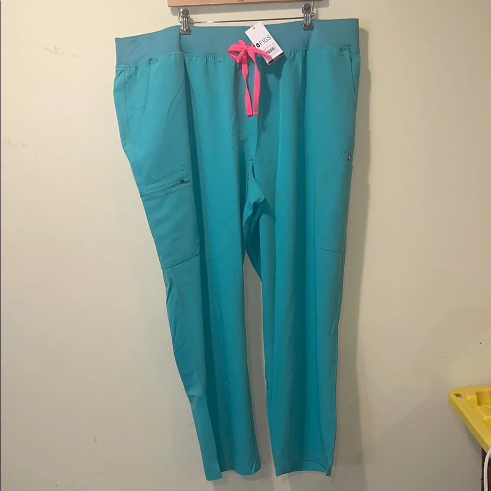 Women New Figs High Waisted Yola Yoga Scrub Pants Surgical Green Plus Size 5XLR - Image 6