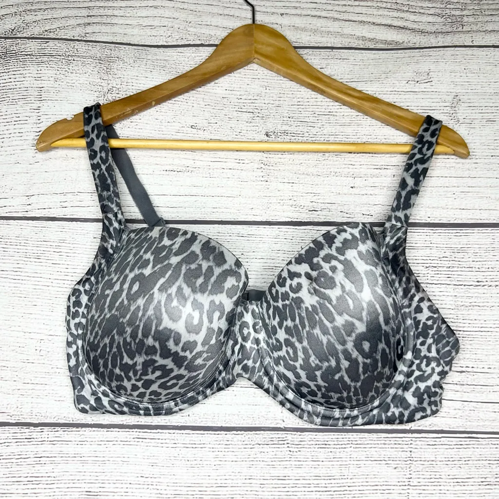 SOMA Stunning Full Coverage Bra Taupe Gray Leopard Print Size 36DD Black - Image 3