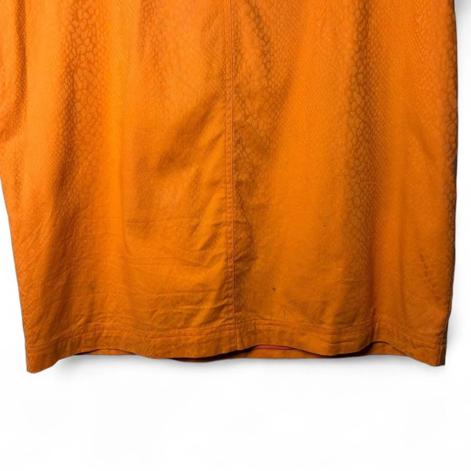 Andrew Marc NY Orange Snakeskin Jacquard Texture Sheath Dress size 14 Plus Size - Image 4