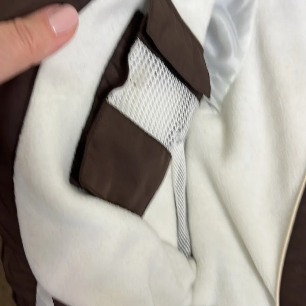 Snozu Brown, White and blue snow ski zip up Jacket - Image 7