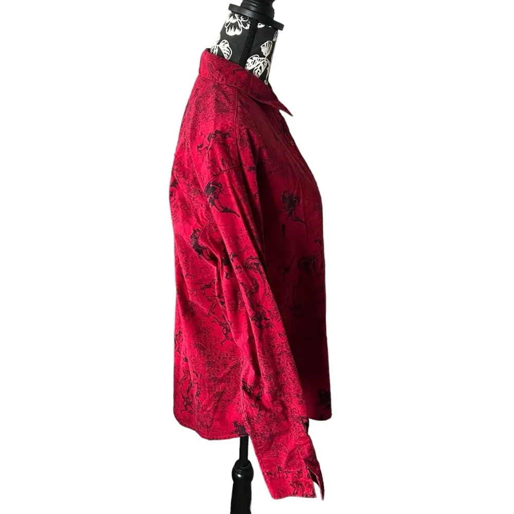 Wrangler Blues Vintage western button down shirt cowgirl riding rare medium - Image 2