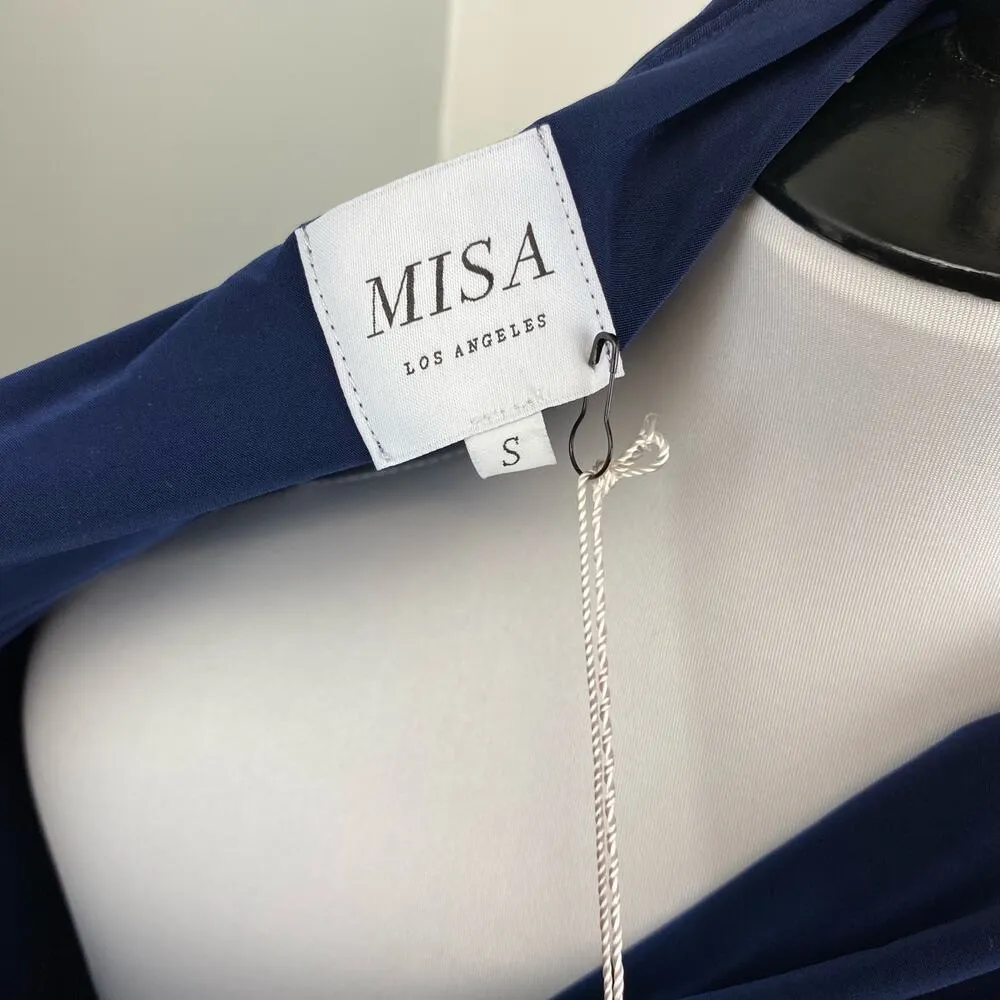 Misa Los Angeles Navy Veronkia Wrap Maxi Dress Small NEW - Image 10