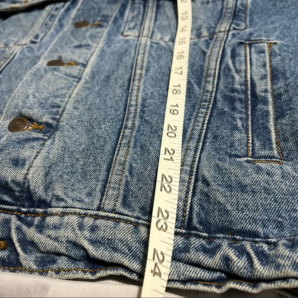 Vintage Hard Rock Cafe Bangkok Save the Planet Blue Denim Jean Jacket Size Large - Image 14