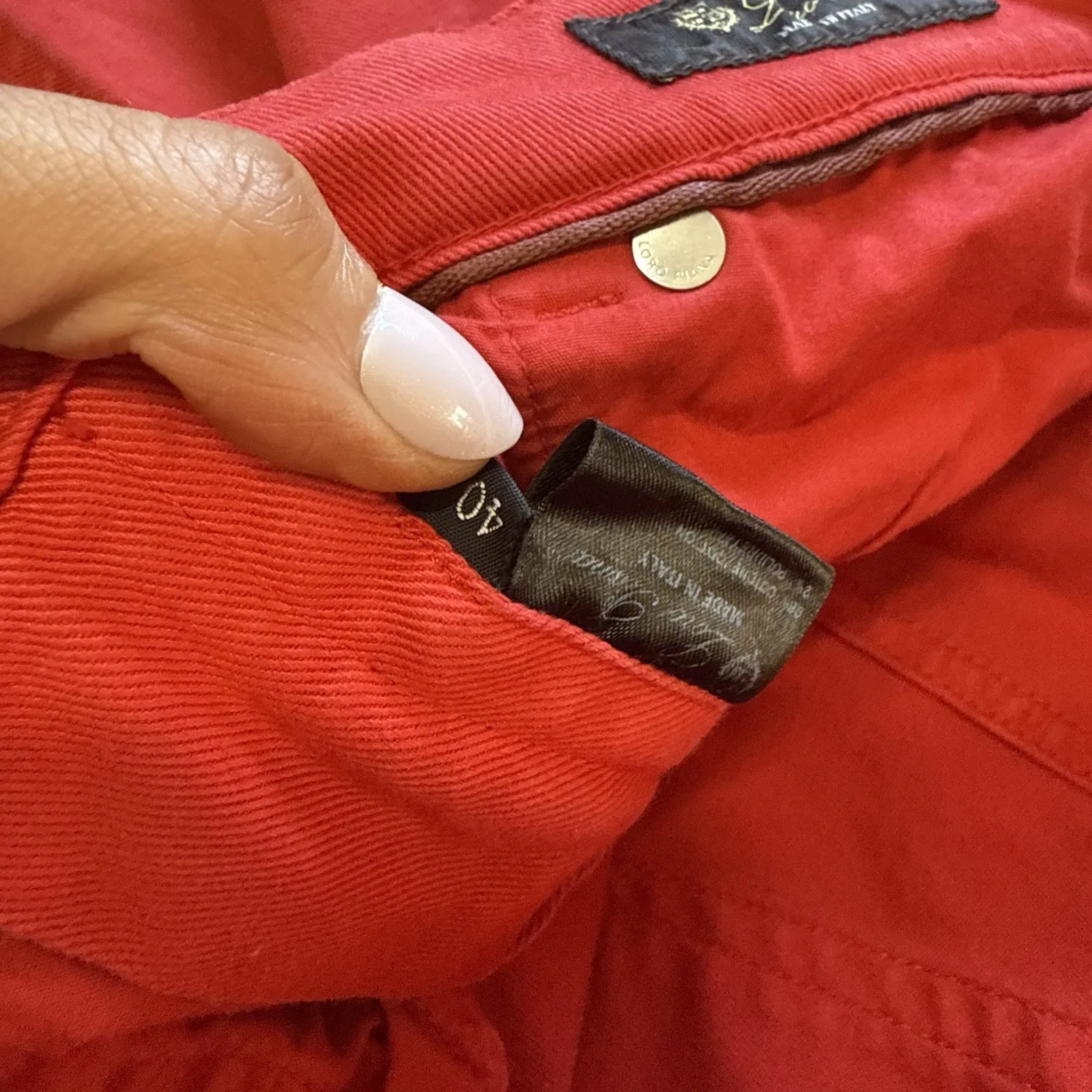 Loro PianaRed Straight Leg Premium Denim Size 27(eu 40) Women's Designer Jean - Image 7