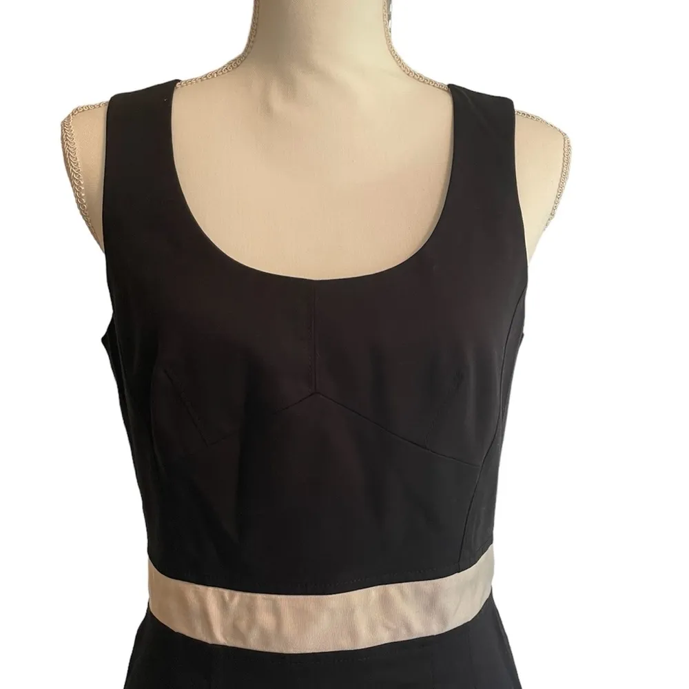 Sheath Dress Black White Sleeveless Women's Size 8 - Image 2