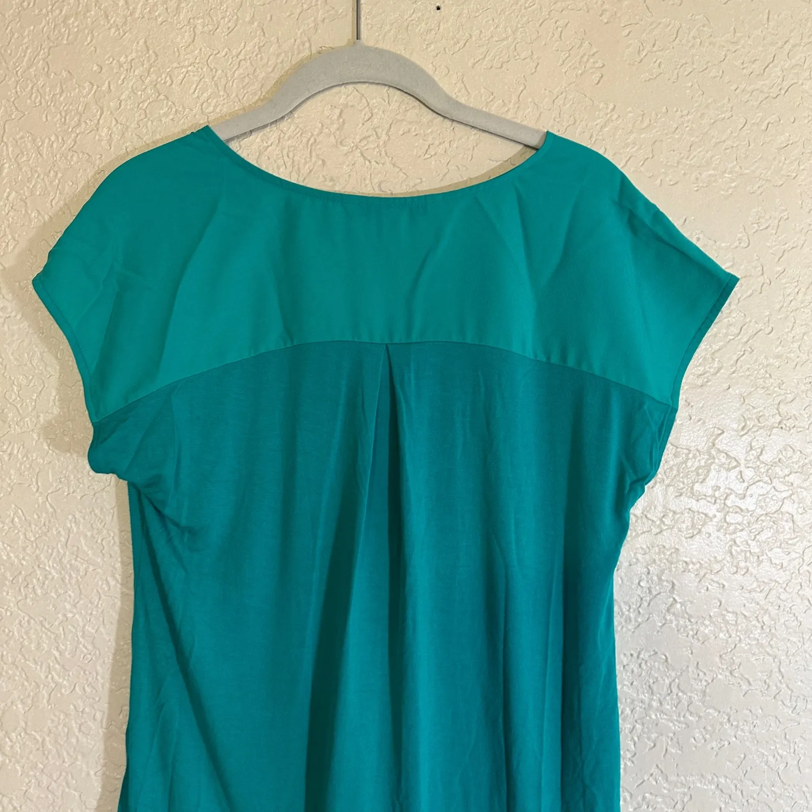 Adrienne Vittadini Women Teal V Neck Cap Sleeve High Low Top Shirt Size S - Image 7