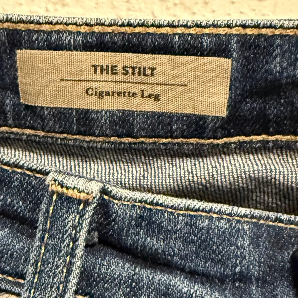 AG Adriano Goldschmied The Stilt Cigarette Leg Jeans Dark Wash Size 30R Stretch - Image 3