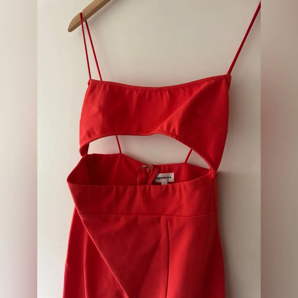 Revolve Superdown Trista Cut Out Dress in Poppy Orange Red - Image 3