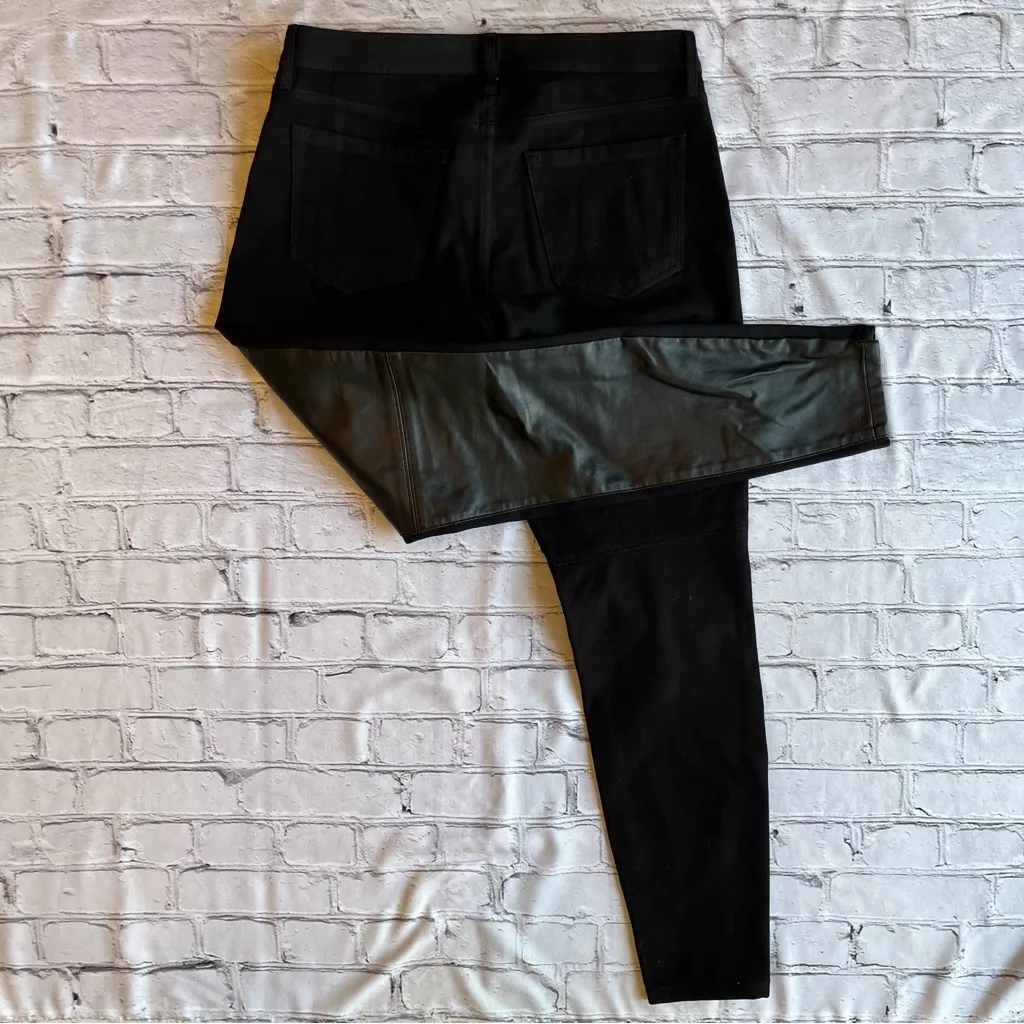 Banana Republic Sloan Faux Leather Pants Size 4 Moto Emo Grunge Indie Sleeze EUC - Image 2