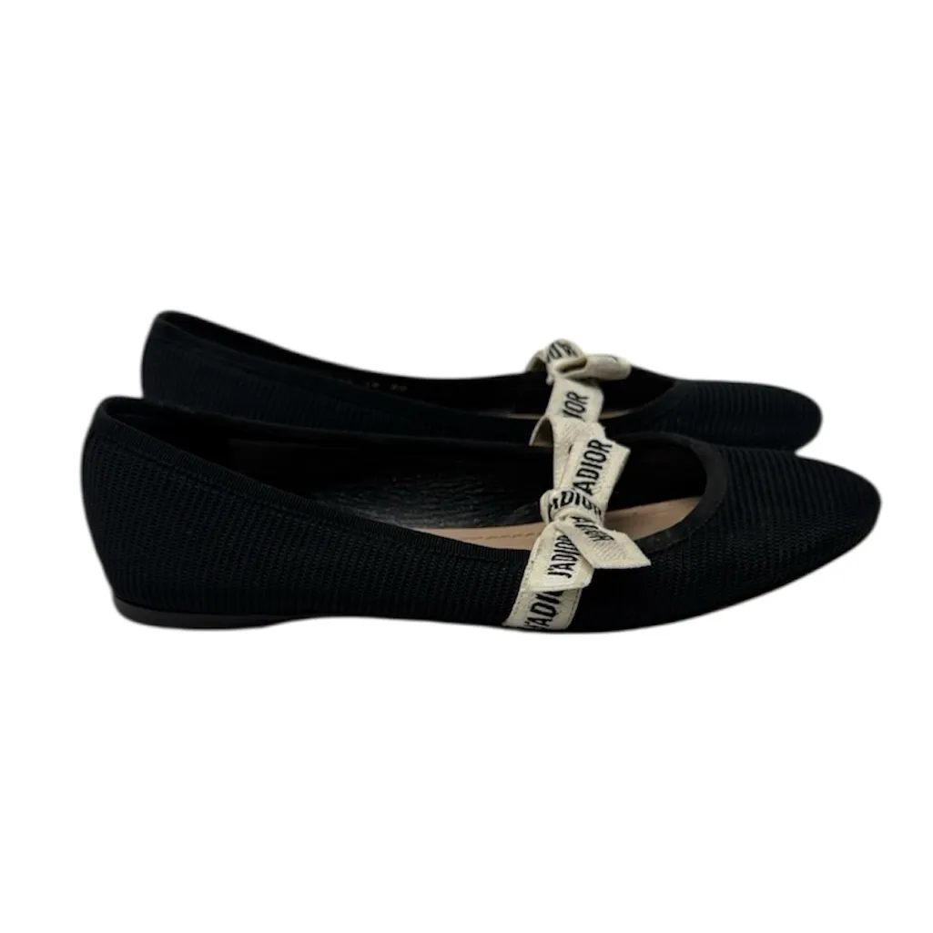 Dior Miss J’Adior Ribbon Black Miss J Ballerina Mary Jane Ballet Flats Size 40 - Image 2