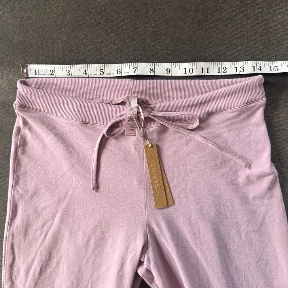 SKIMS Cotton Jersey Straight Leg Dusk Pink Pants Size S AP-PNT-1384 NWT - Image 8