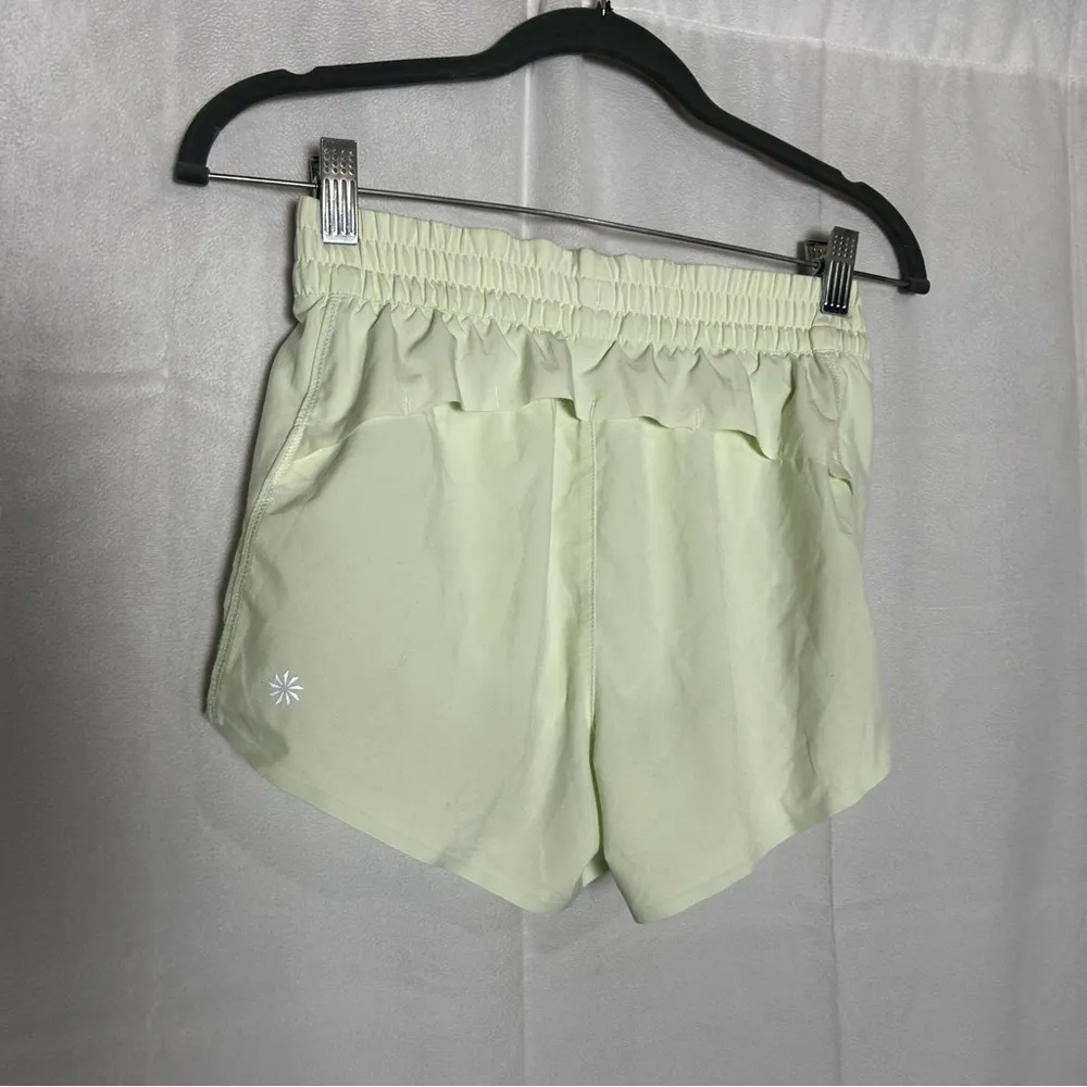 Athleta Neon Pastel Green Hustle 3” Athletic Workout Shorts Size XXS - Image 2