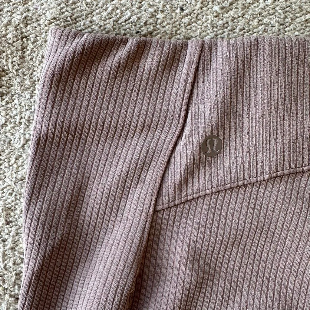 Lululemon Ribbed Softstreme Zip-Leg High-Rise Cropped Pant 25" in Taupetastic Si - Image 7