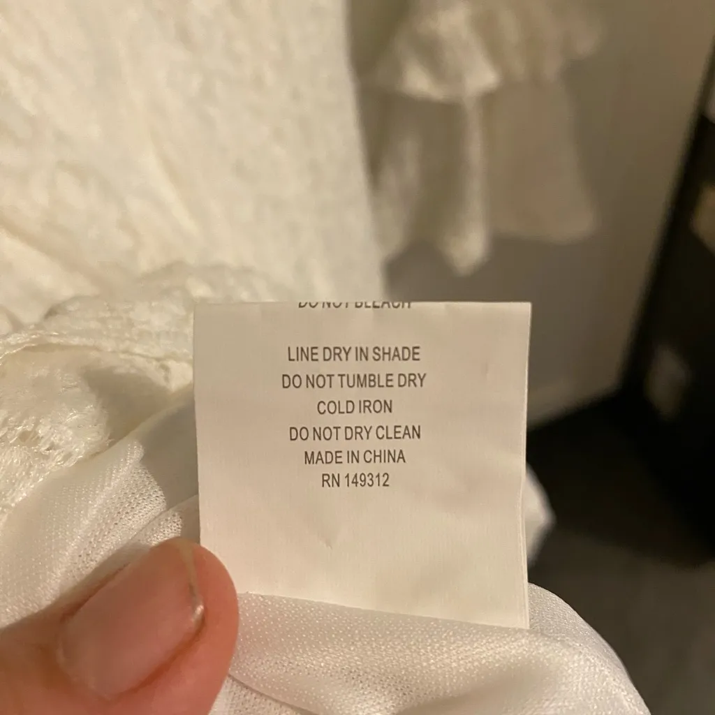 Selfie Leslie Abigale Lace-Up Bust Flared Cuff Lace Dress White Boho coquette - Image 12