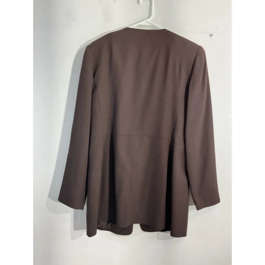 Womans Morgan Taylor Studio 10 Brown Long Sleeve Button Down Lined Dress Jacket - Image 2