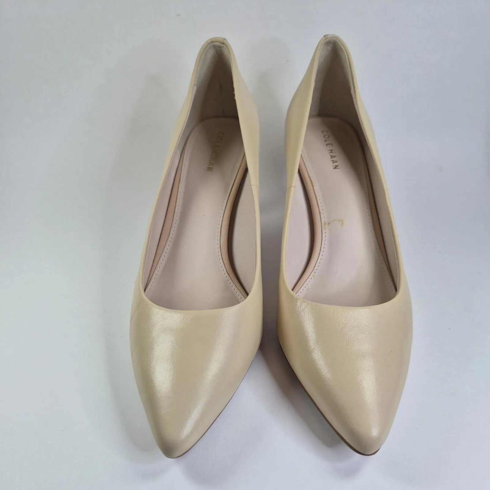 NINE WEST MARGOT PUMPS NATURAL/TAN LEATHER SIZE 9B - Image 7