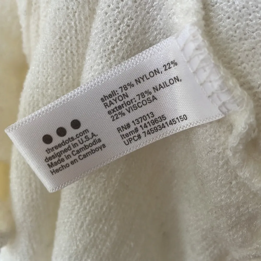 Three dots oversized drawstring metallic sweatshirt top - Image 10