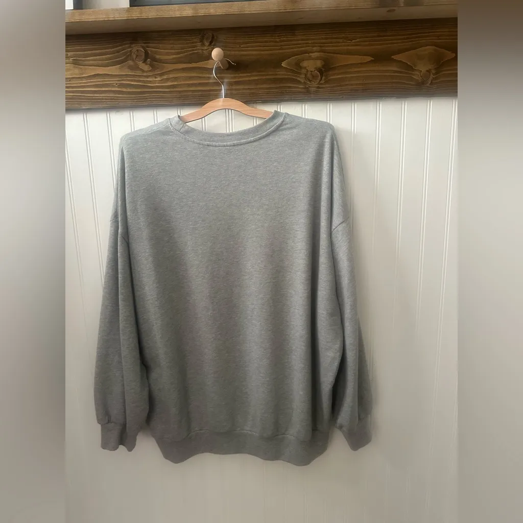 Levi's Gray Sweatshirt Pride Rainbow Very Oversized Sz M 80s look - Image 2