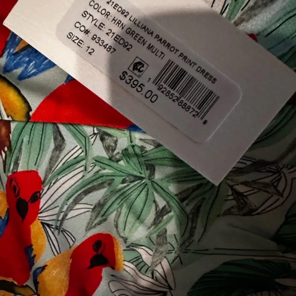Milly Lilliana Parrots Dress sz 12 runs like a roomy 8!or small 10 - Image 9