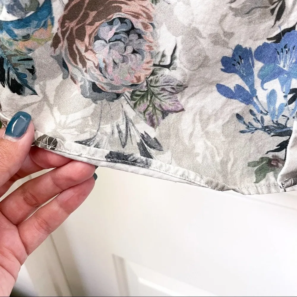 River Island Floral Button Down Collared Shirt Slim Fit Medium - Image 11