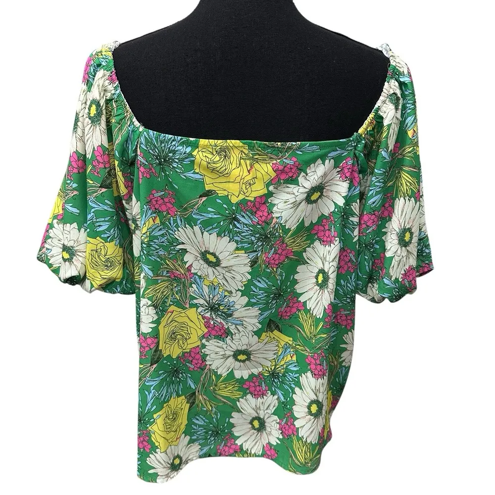 Flying Tomato Top Womens Size Medium Heart Of Marigold Woven Top‎ Floral - Image 4