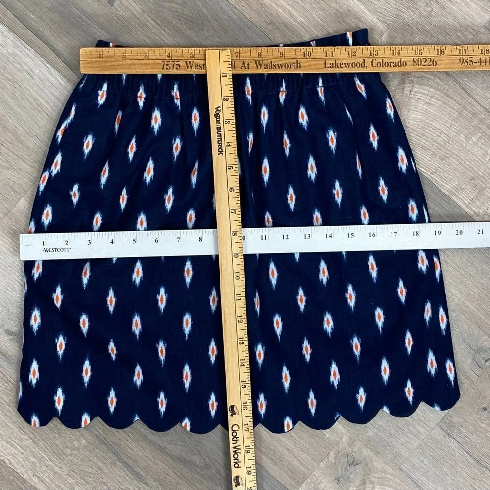 J. Crew Factory Sidewalk Ikat Print Linen Miniskirt Blue Size 2 - Image 12
