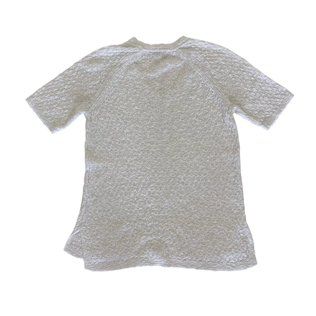 J Jill Knit‎ Top XS White Short Sleeve Cotton Blend Casual Basic - Image 2
