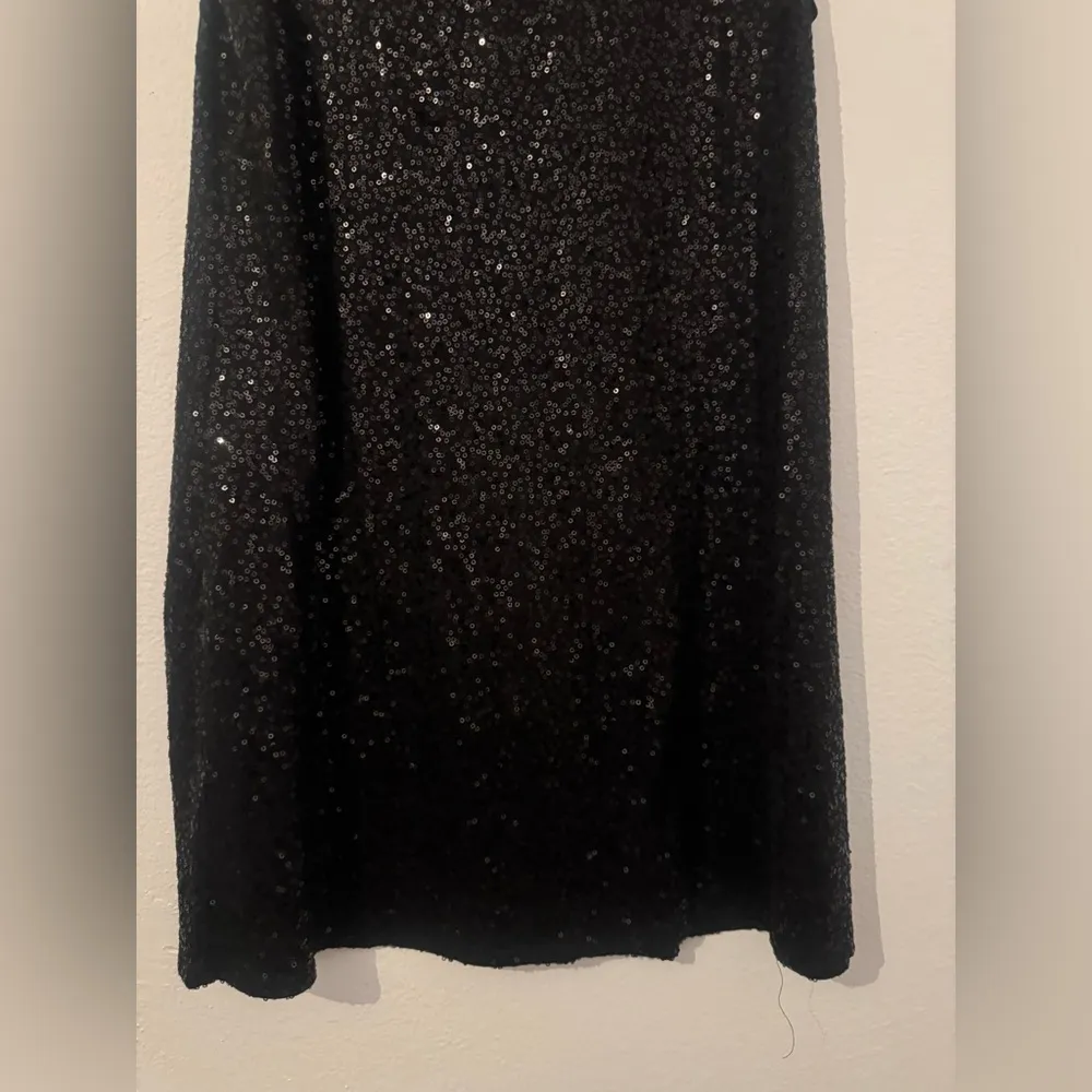 Eileen Fisher Silk All Over Sequin Mini Dress LBD Party NYE Festive Size Medium - Image 4