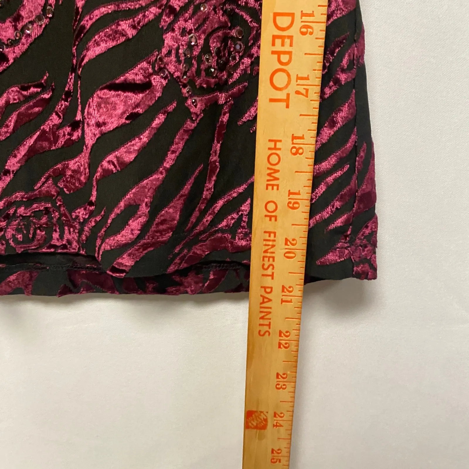 Y2K Express Velvet Goth Burnout Zebra Rose Cowl Neck Sleeveless Top Women Med - Image 3