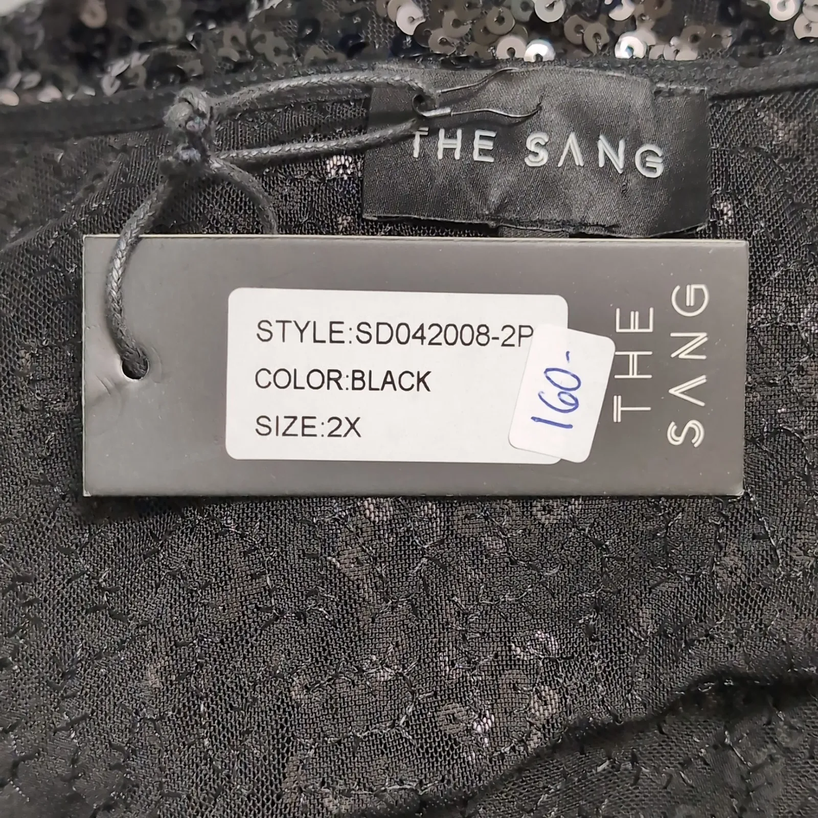 The Sang NWT  Black Sequin Ruched Mini Dress 2X (Plus Size) - Image 9