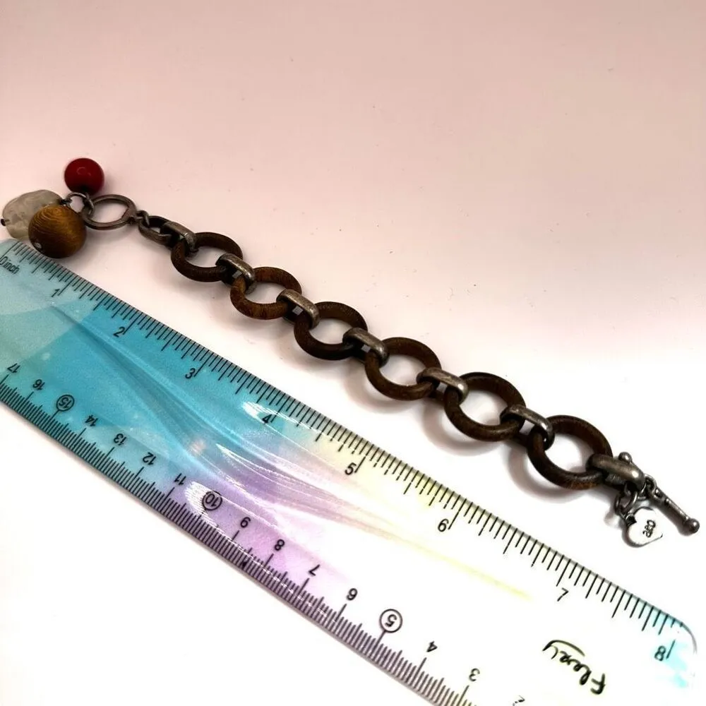 American Eagle Outfitters wood link charm bracelet - Image 6