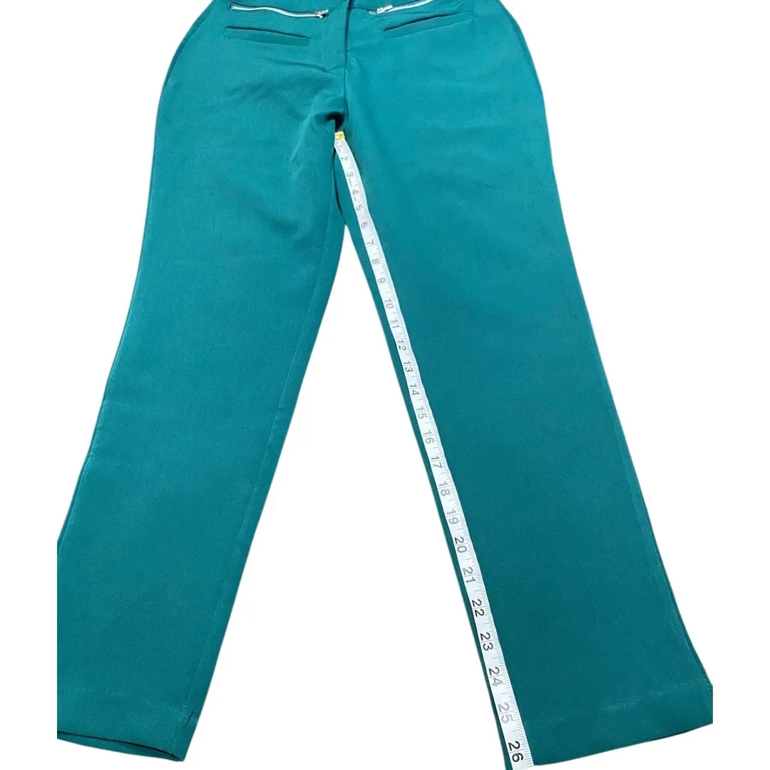 New York & Company Straight Leg Ankle Dress Pants Size 4 – Teal Green – NWT - Image 7