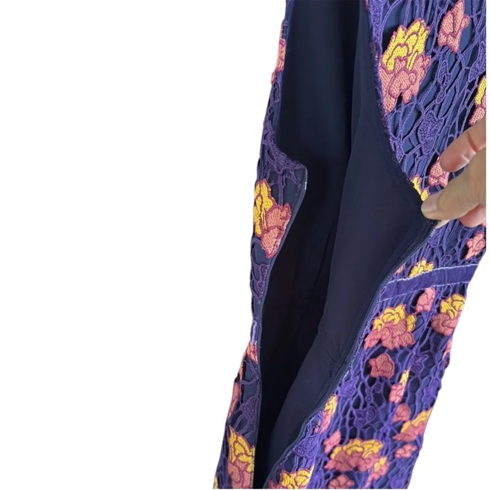 EUC Anthropologie Foxiedox Dolores Floral Crochet Dress Size 6 - Image 9