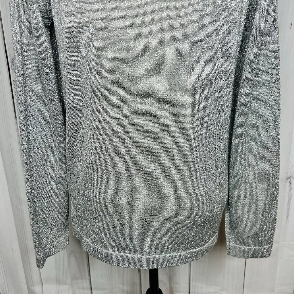 Coldwater Creek Gray Silver Cowl Neck Shimmery Long Sleeve Top Sz Medium (10-12) - Image 9