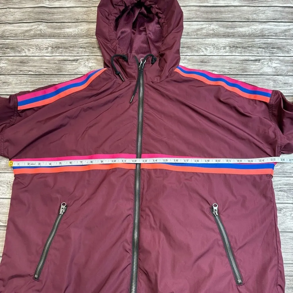 GAP GapFit Women's Hooded Windbreaker Jacket Coat Burgundy S SM Small Athletic - Image 11