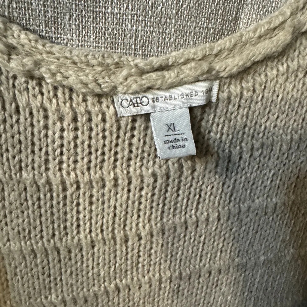 Cato tiered fringe sweater vest cream color size XL - Image 3