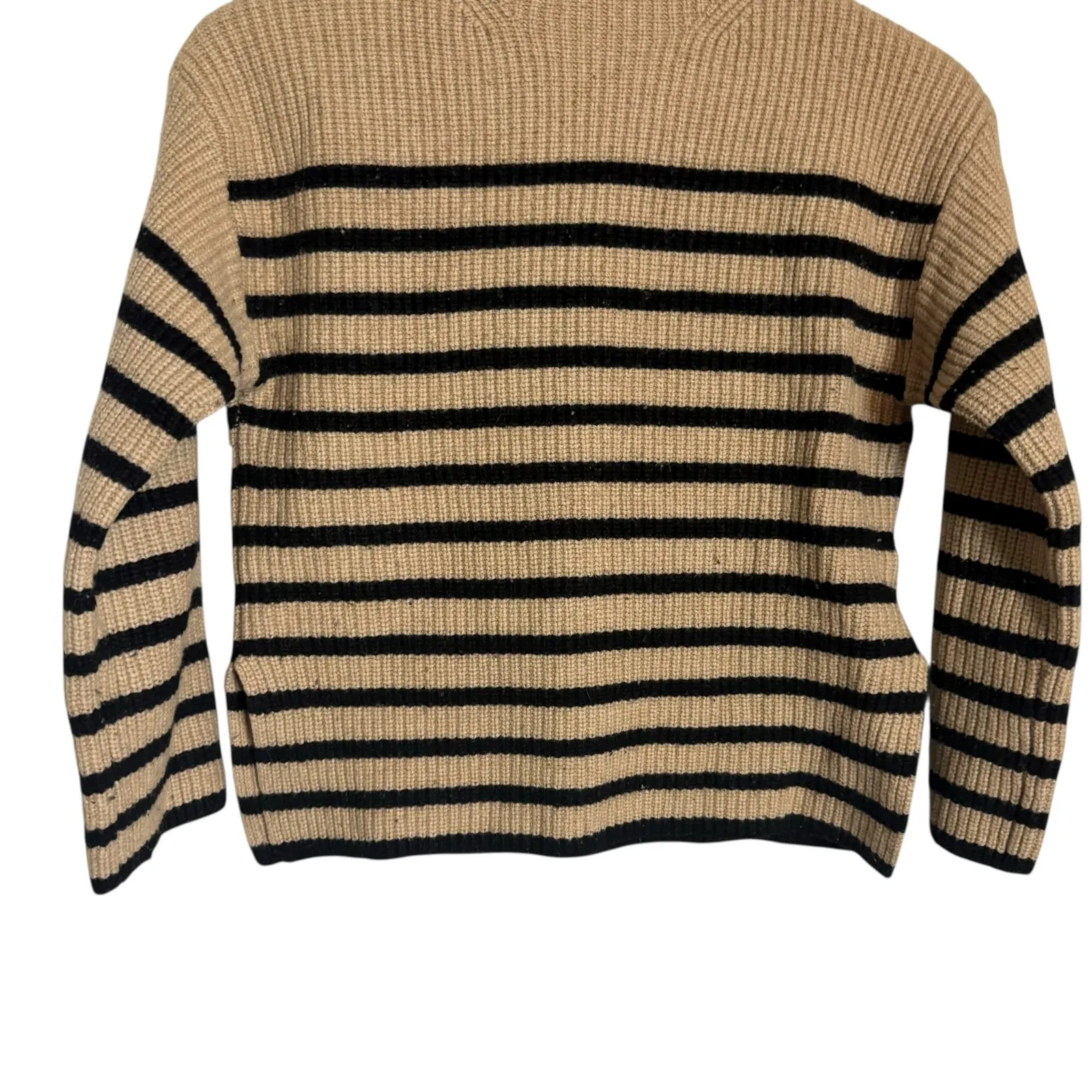 Rails Claudia Tan Funnel Neck Black Striped Knit Wool Cashmere Blend Sweater XS - Image 5