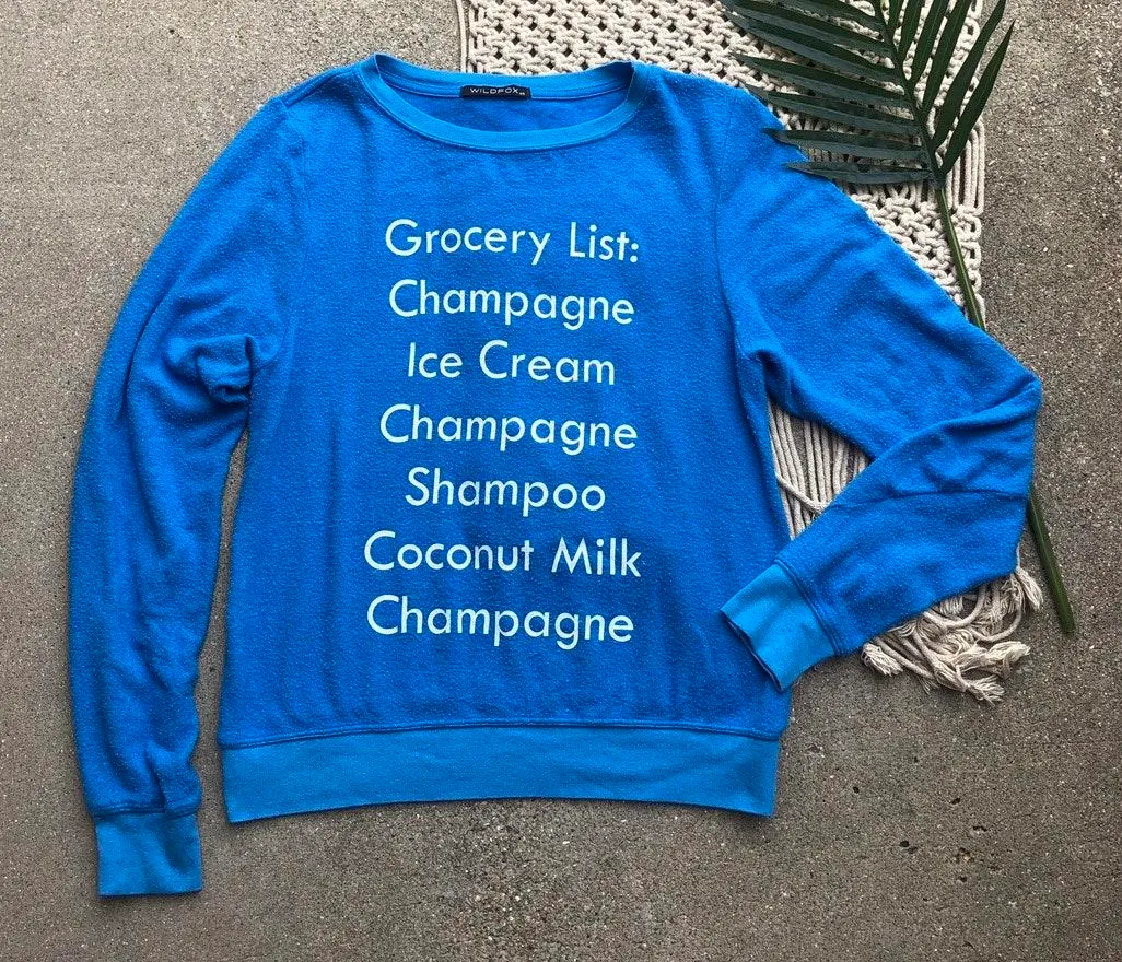 Grocery List Pullover Sweater XS - Image 2