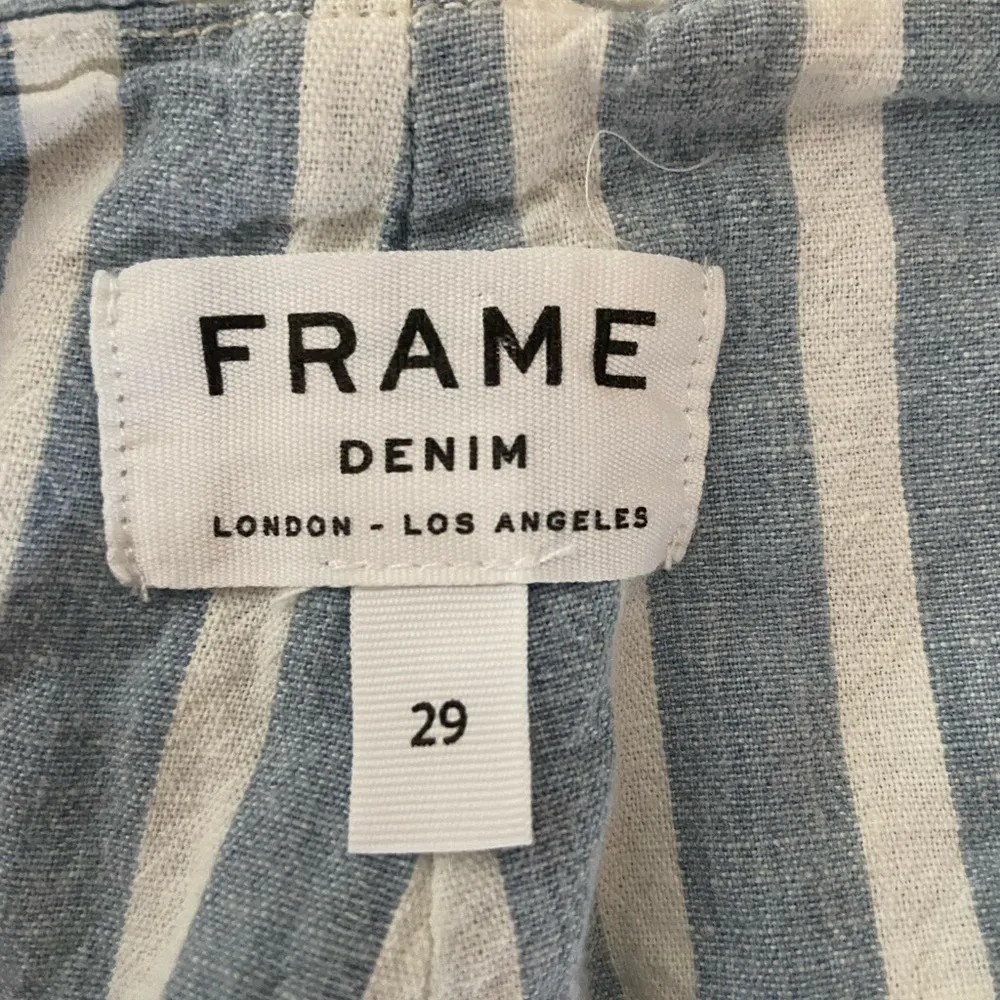 Frame Denim High Waist Blue & White Striped 100% Cotton Size 29 Shorts. - Image 4