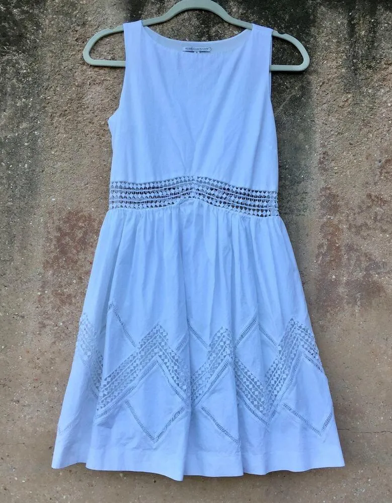 Rebecca Minkoff White Tess Fit And Flare Dress 6 - Image 2